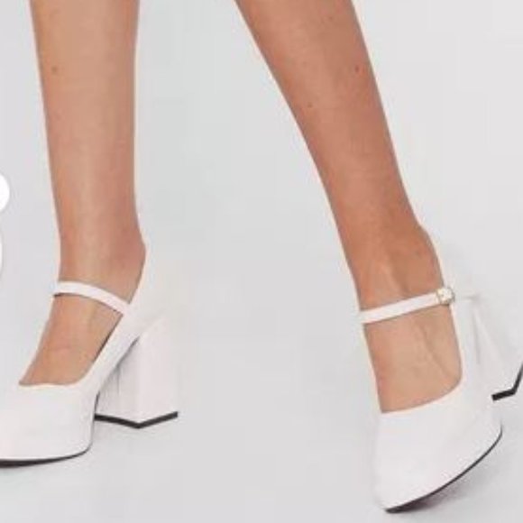 Nasty Gal Shoes - Nasty Gal White Mary Janes